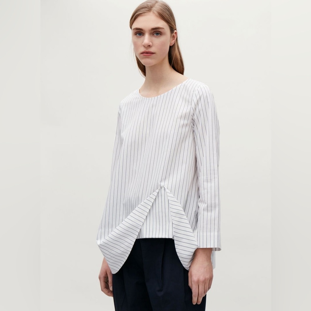 COS White Striped Women's Top